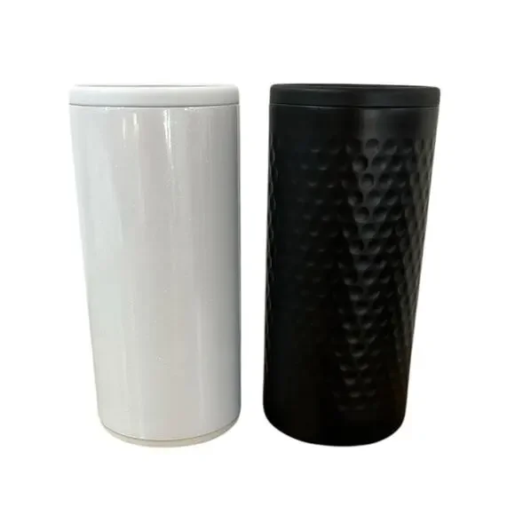 Swig life Skinny Can Cooler 12oz his and hers set black and white - Picture 3 of 3